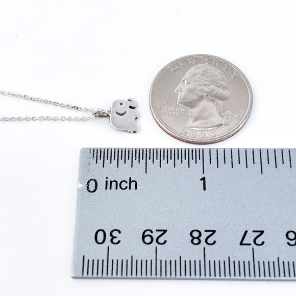 Vintage Sterling Silver 925 Elephant Charm Cable Chain Necklace 18" - Picture 3 of 5